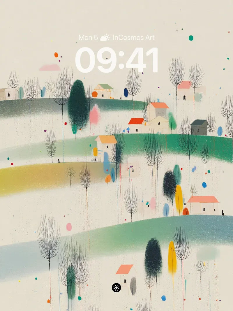 Abstract Pastel Countryside Wallpaper 4K for iPhone Lock Screen — digital wallpaper for iPhone, iPad and Mac