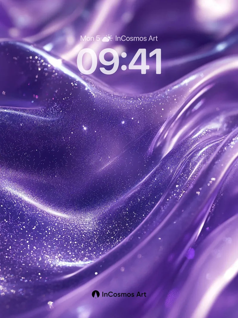 Luminous Violet Wave Wallpaper with Starlight Dust wallpaper for iPhone, iPad & Mac