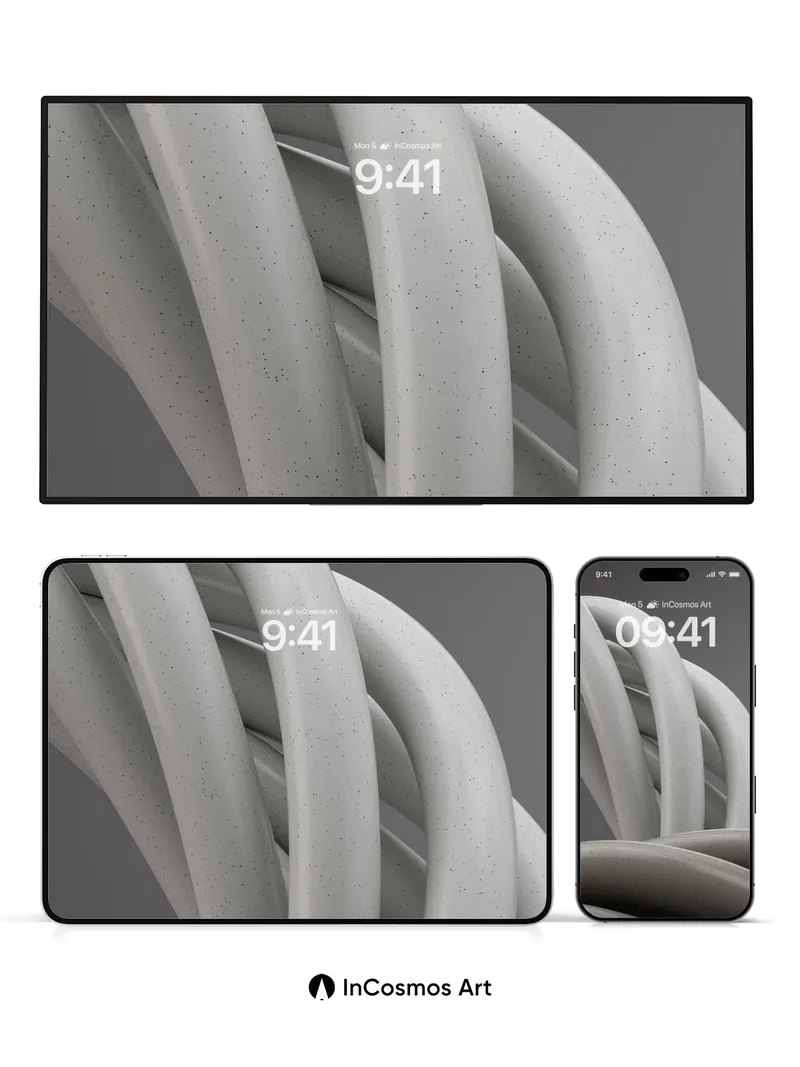 Serene Coil Wallpaper with Speckled Porcelain