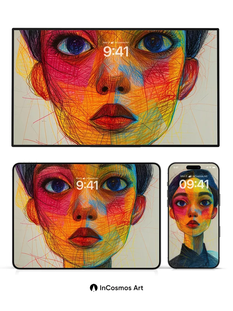 Fractal Gaze Wallpaper with Hidden Lines