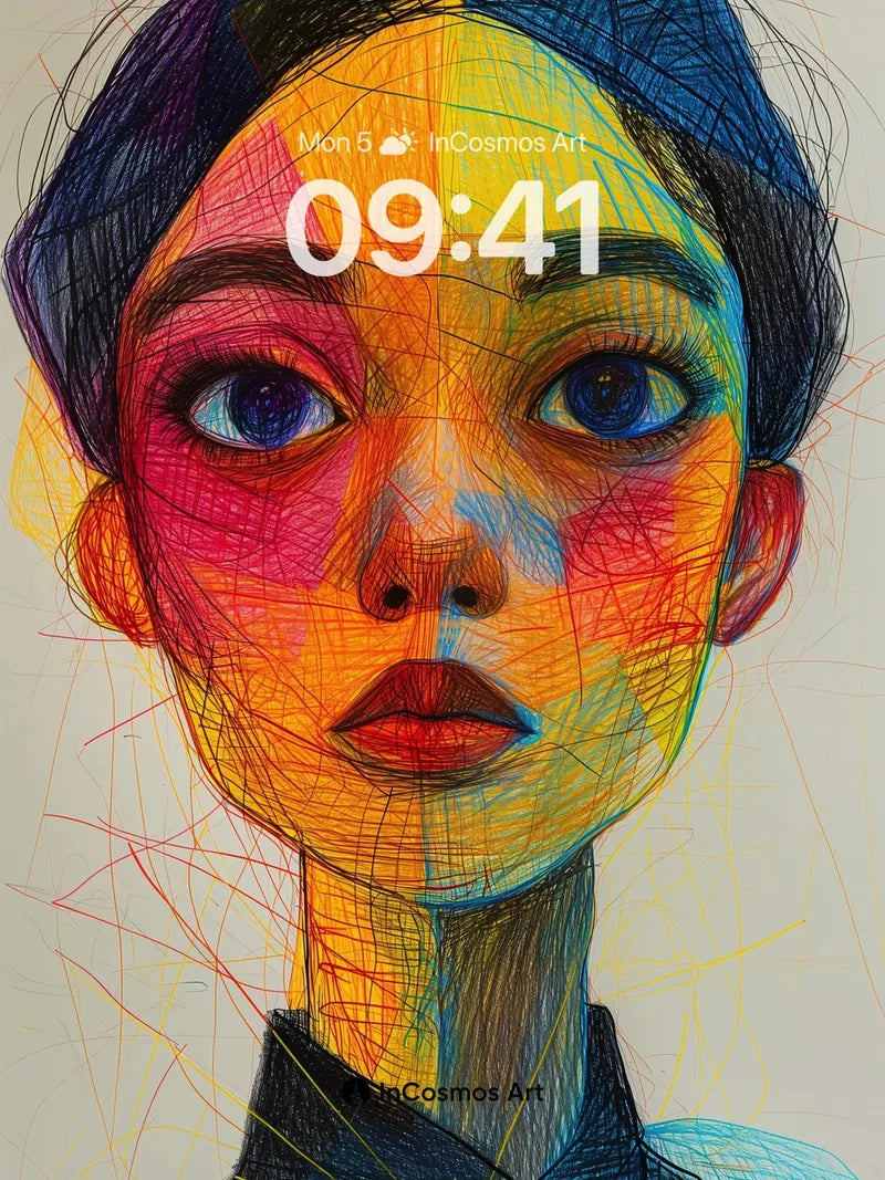 Fractal Gaze Wallpaper with Hidden Lines