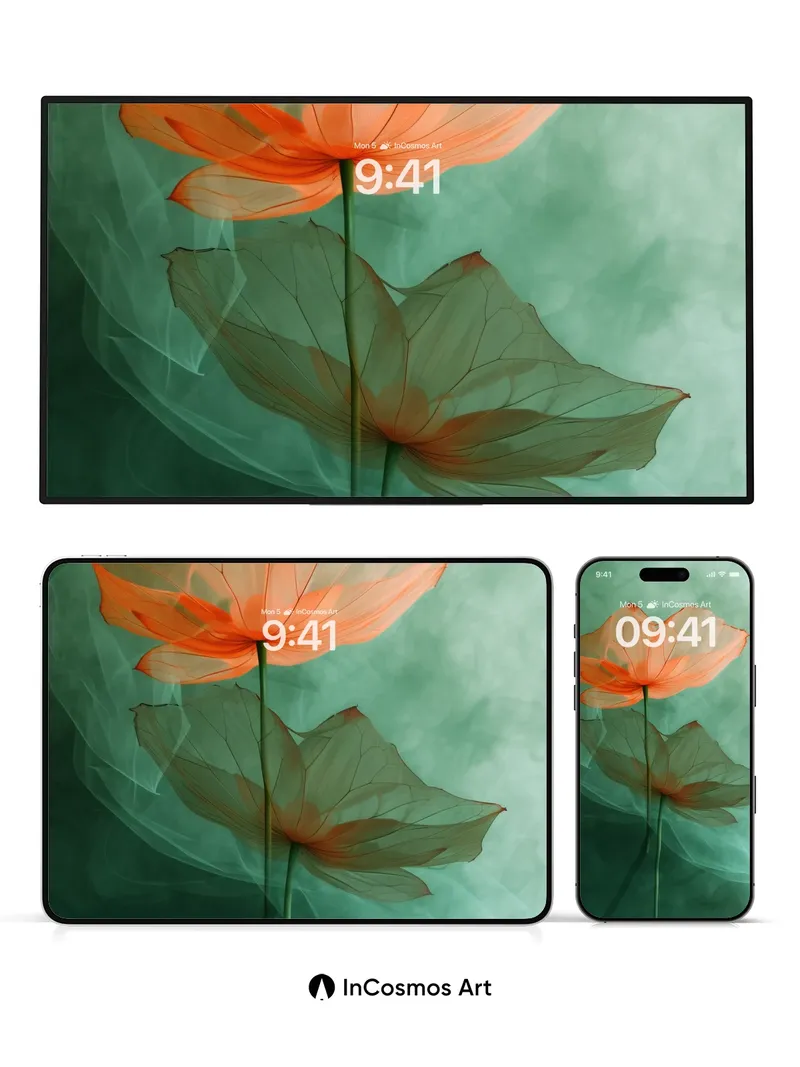 Translucent Bloom Wallpaper with Ethereal Veils