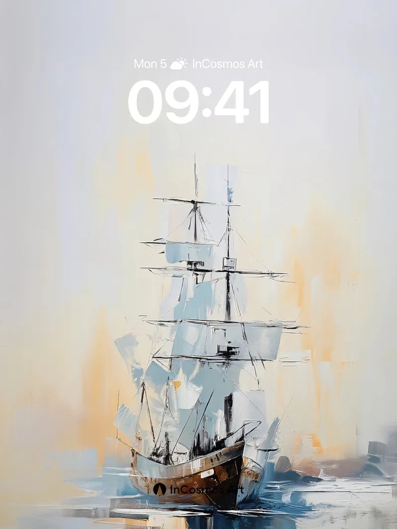 Misty Sails Wallpaper with Golden Haze