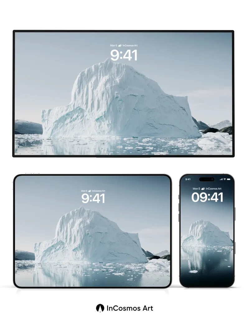 Serenity Glacier Wallpaper with Mirror Waters