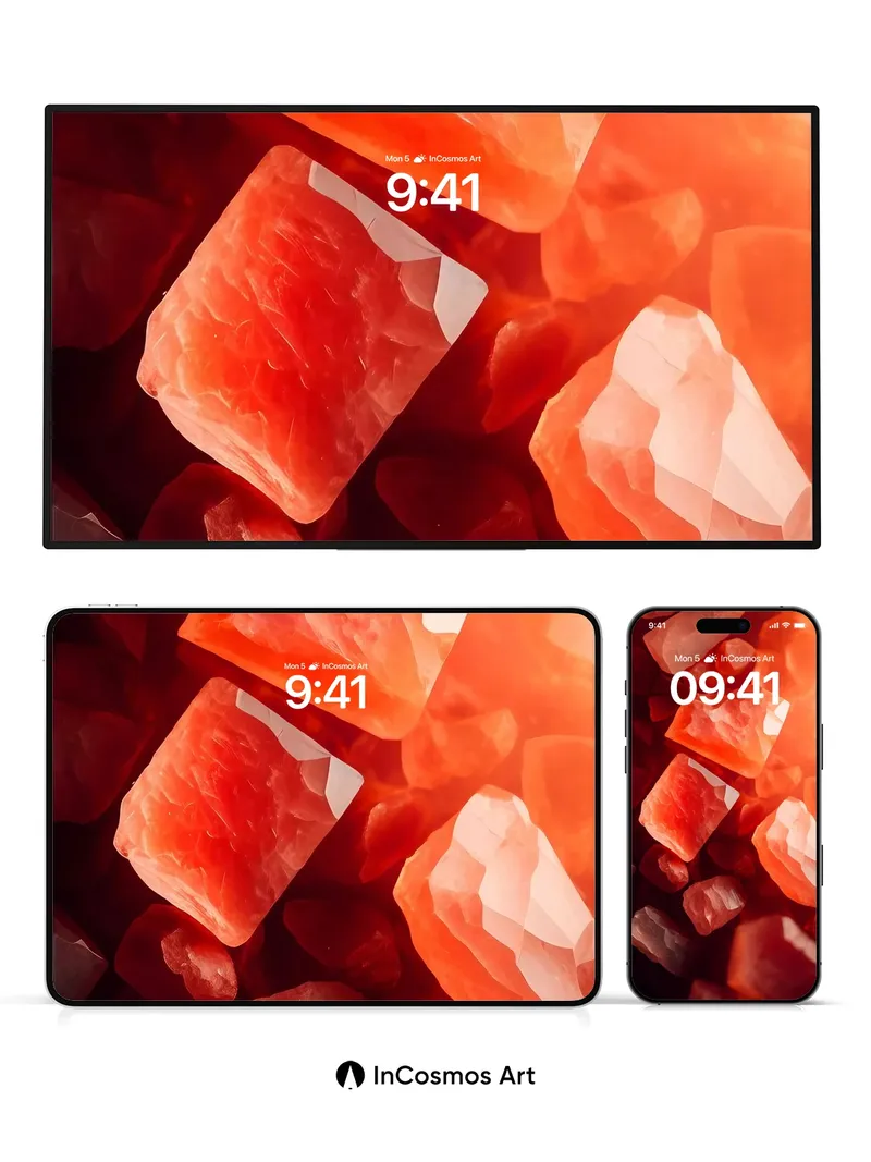 Crimson Crystal Wallpaper with Luminous Depths