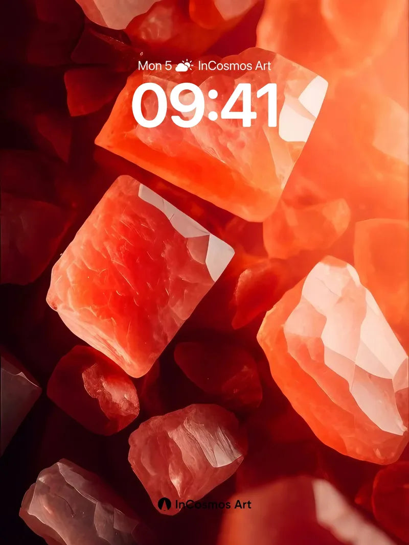 Crimson Crystal Wallpaper with Luminous Depths wallpaper for iPhone, iPad & Mac