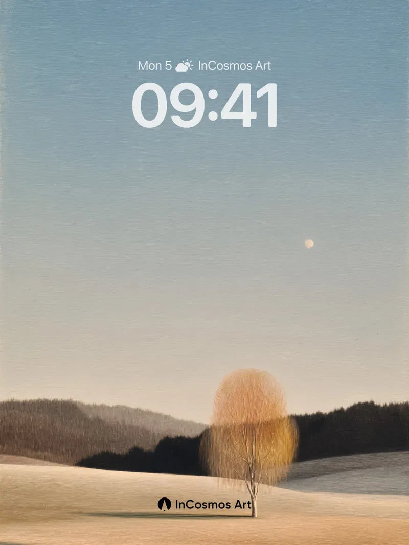 Serene Horizon Wallpaper with Solitary Tree wallpaper for iPhone, iPad & Mac