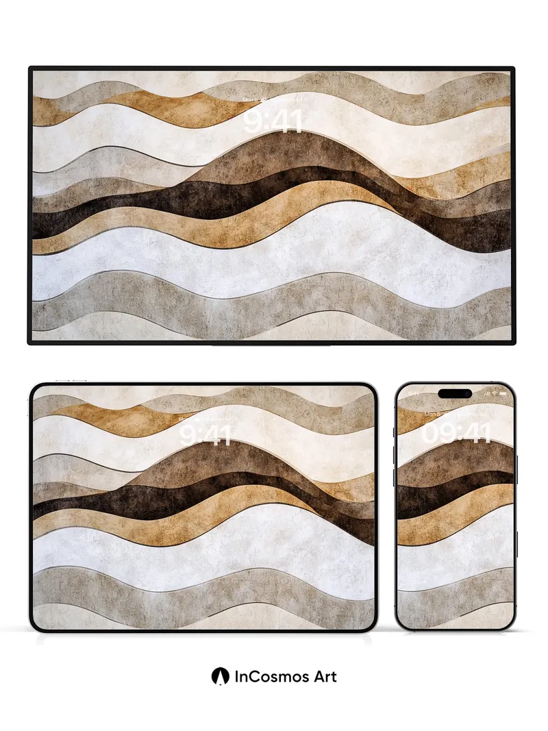 Sedimentary Wave Wallpaper with Earth-Toned Flow
