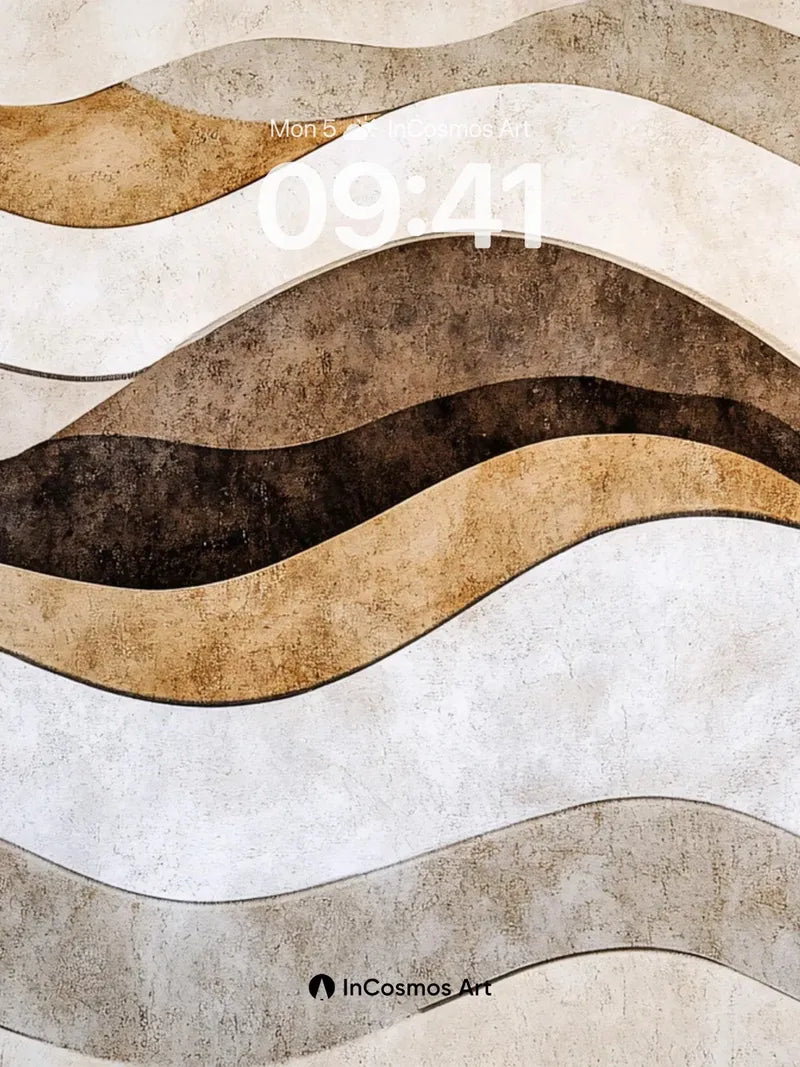 Sedimentary Wave Wallpaper with Earth-Toned Flow