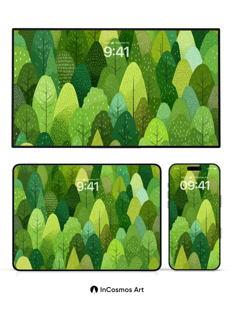 Whispering Canopy Wallpaper with Forest Hush