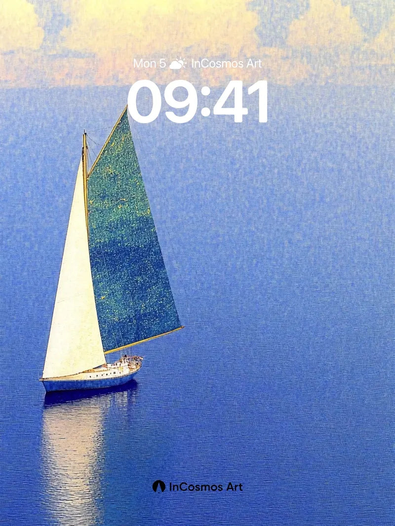 Serenity Sail Wallpaper with Ocean Reflections wallpaper for iPhone, iPad & Mac