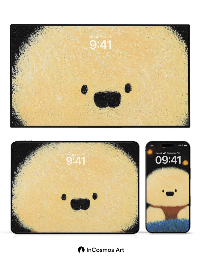 Whispering Fluff Wallpaper Under Starlit Sky