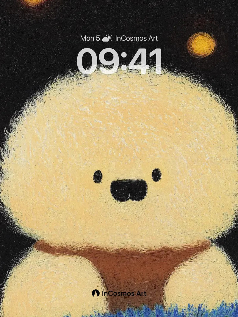 Whispering Fluff Wallpaper Under Starlit Sky