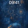 Cosmic Blueprint Wallpaper with Celestial Grid wallpaper for iPhone, iPad & Mac