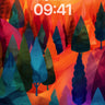 Crimson Reverie Wallpaper with Geometric Forests wallpaper for iPhone, iPad & Mac