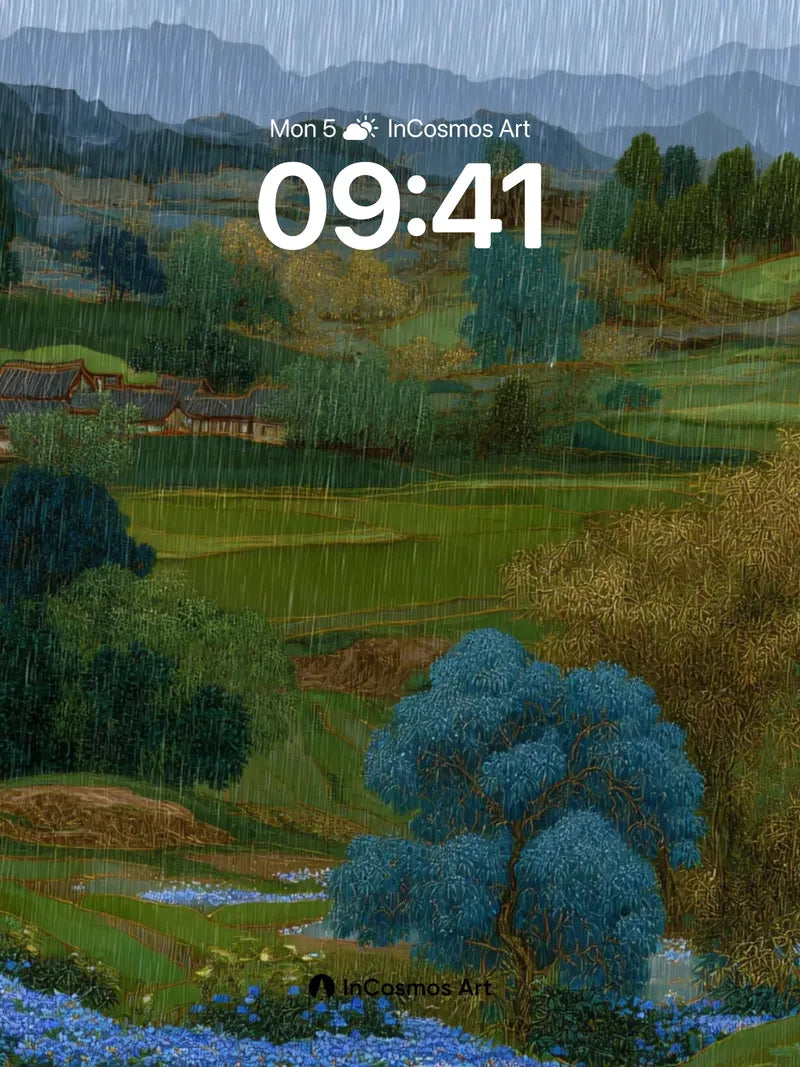 Rain-Washed Valley Wallpaper with Whispering Trees