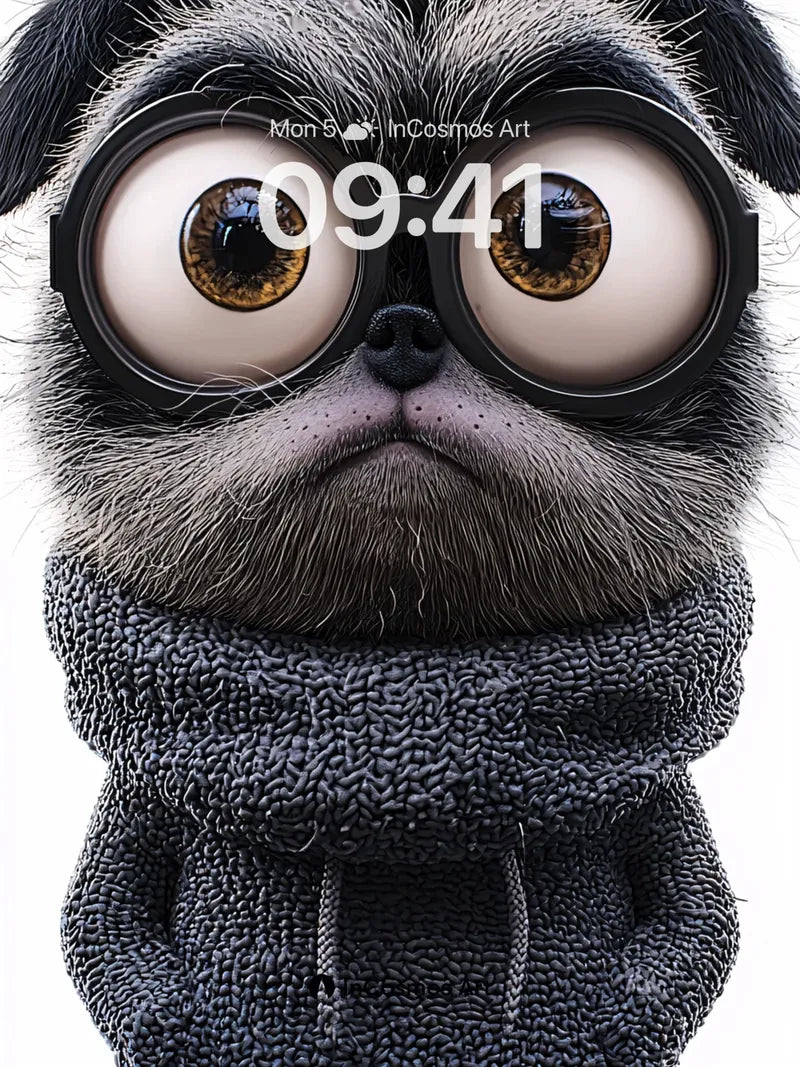 Whimsical Pup Wallpaper with Knit Cozy Warmth wallpaper for iPhone, iPad & Mac