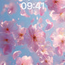 Soft Petal Drift Wallpaper in Pale Sky wallpaper for iPhone, iPad & Mac