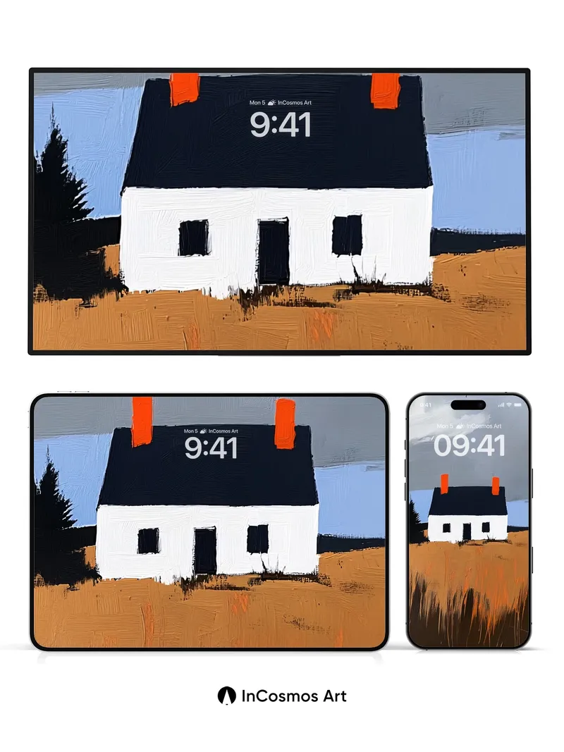 Stillness in Rust Wallpaper with Orange Chimneys