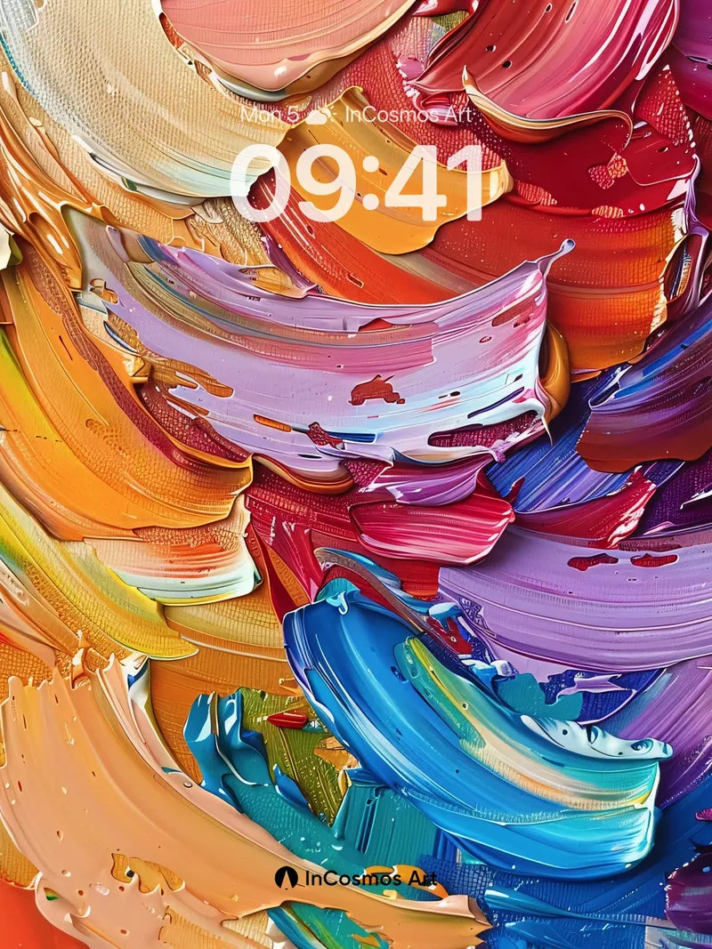 Crimson Whirlpool Wallpaper with Painted Depth