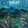 Whispering Blossom Path Wallpaper in Midnight Swirl wallpaper for iPhone, iPad & Mac