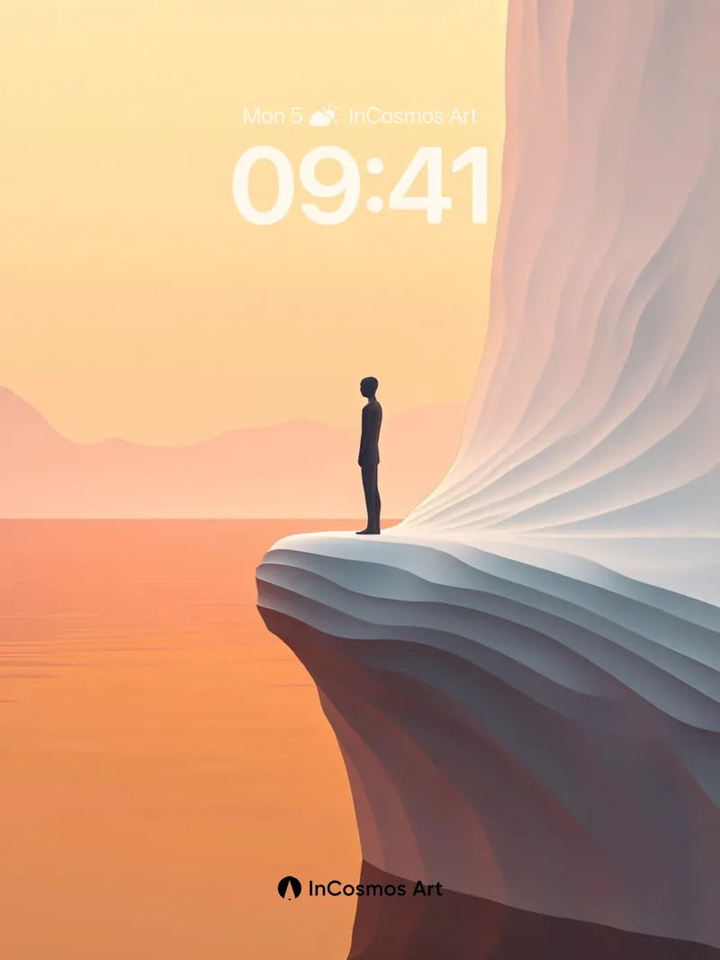 Silhouetted Solitude Wallpaper with Draped Light