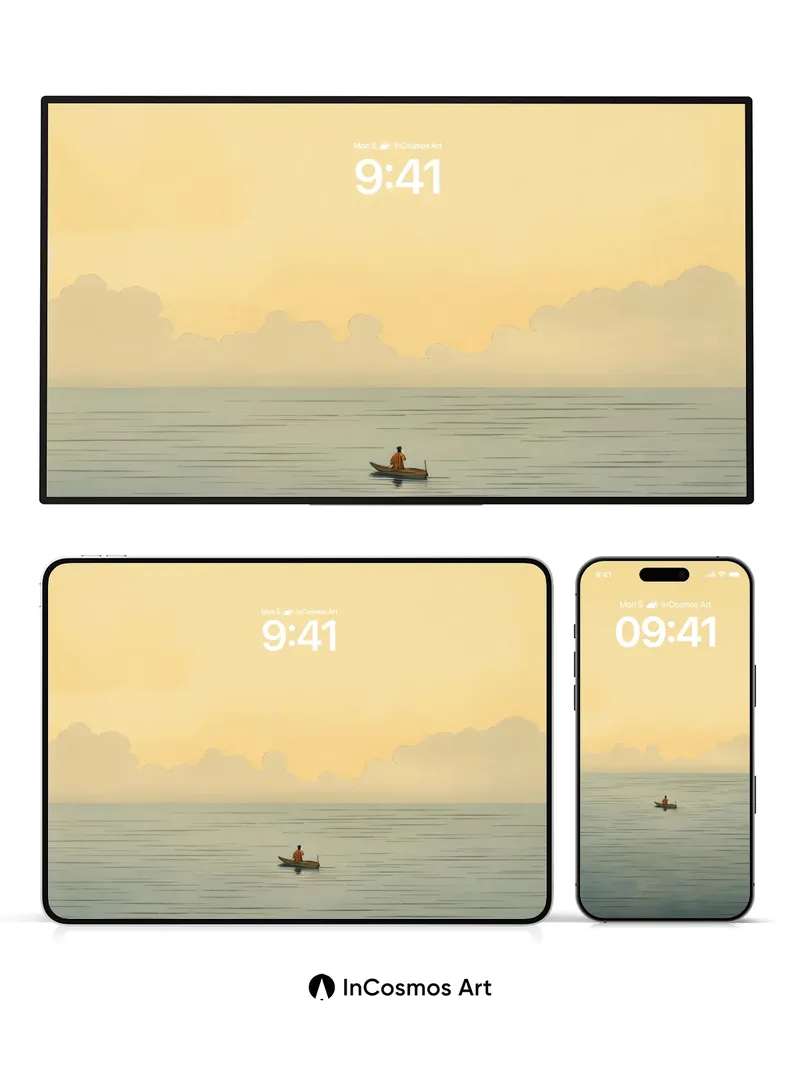 Serenity Drift Wallpaper with Golden Hush