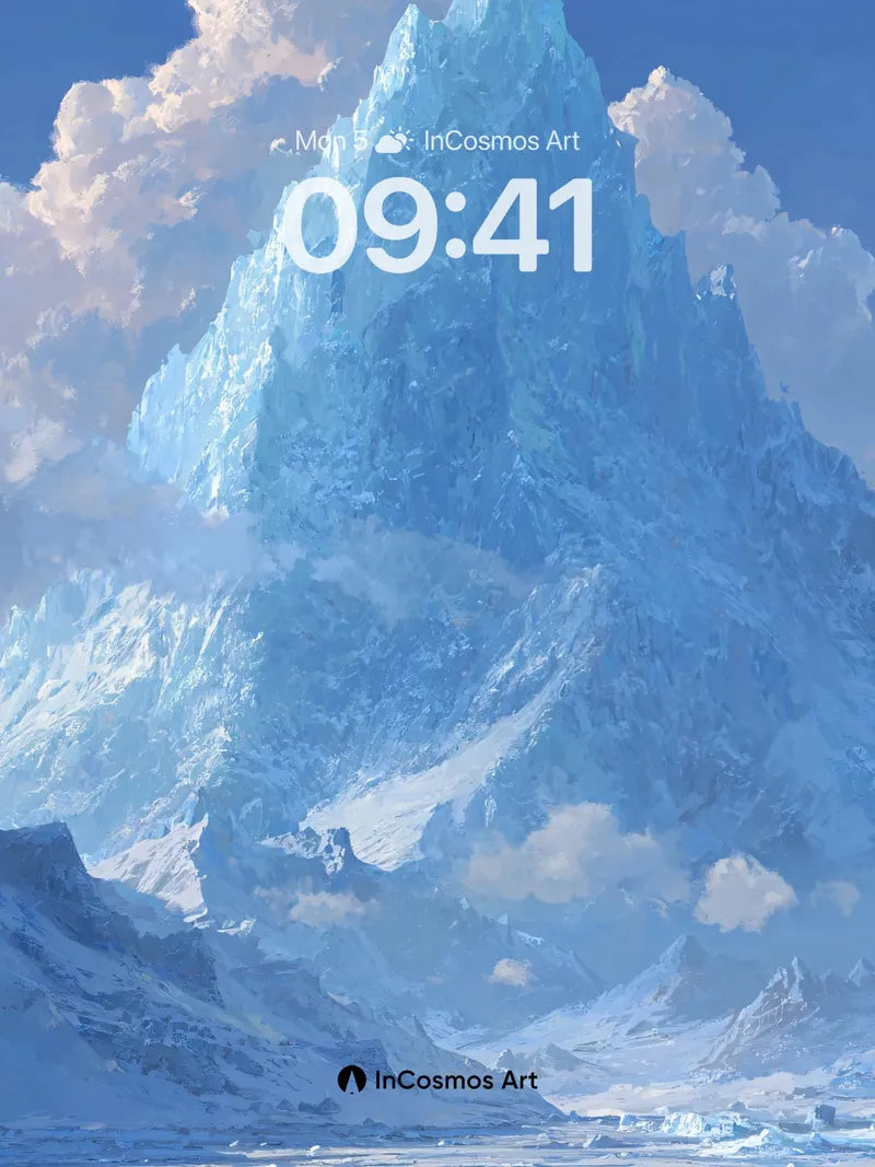 Frozen Solitude Wallpaper with Celestial Ice Spire wallpaper for iPhone, iPad & Mac