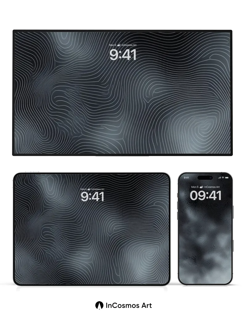 Silent Contour Wallpaper with Ghostly Lines