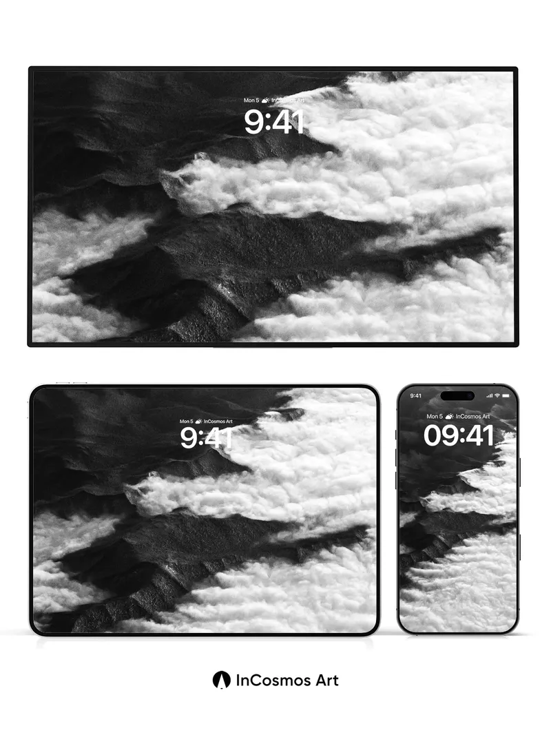 Shadowed Ridge Wallpaper with Cloud Veil