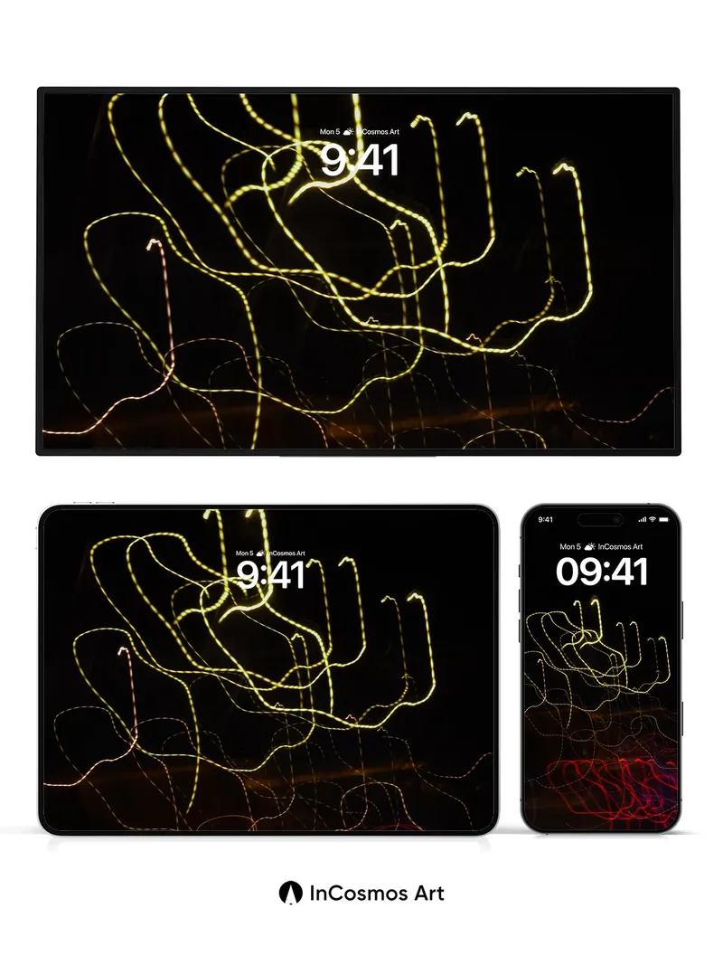 Neon Labyrinth Wallpaper with Electric Veins