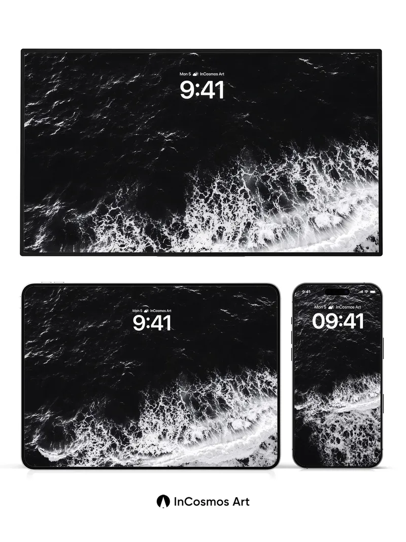 Churning Abyss Wallpaper with Froth Edge