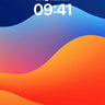 Crimson Horizon Wallpaper with Floating Light Waves wallpaper for iPhone, iPad & Mac