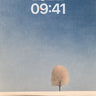 Solitary Tree Wallpaper in Soft Haze wallpaper for iPhone, iPad & Mac