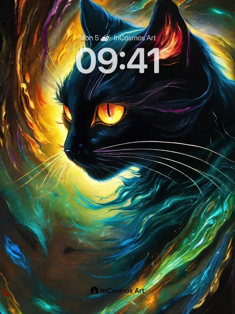 Cosmic Feline Wallpaper with Nebula Whispers wallpaper for iPhone, iPad & Mac