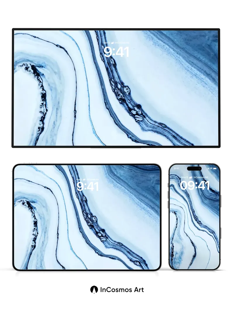 Calm Currents Wallpaper with Ink Veins