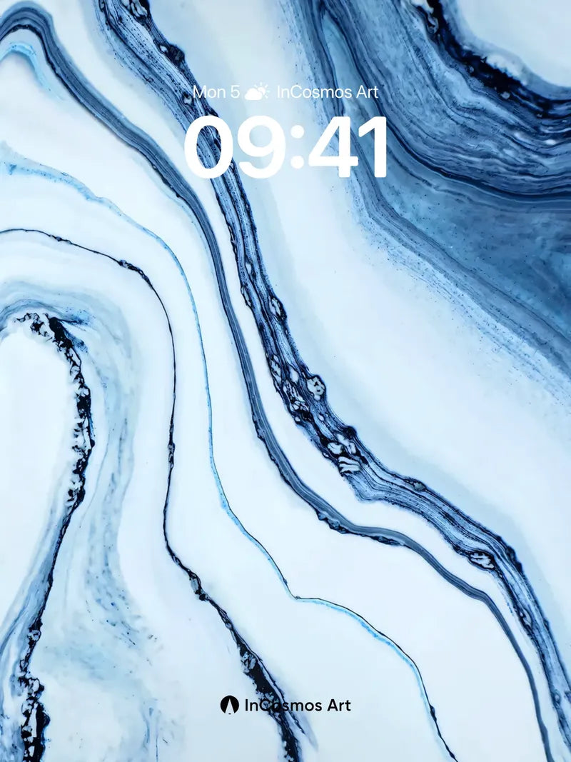 Calm Currents Wallpaper with Ink Veins