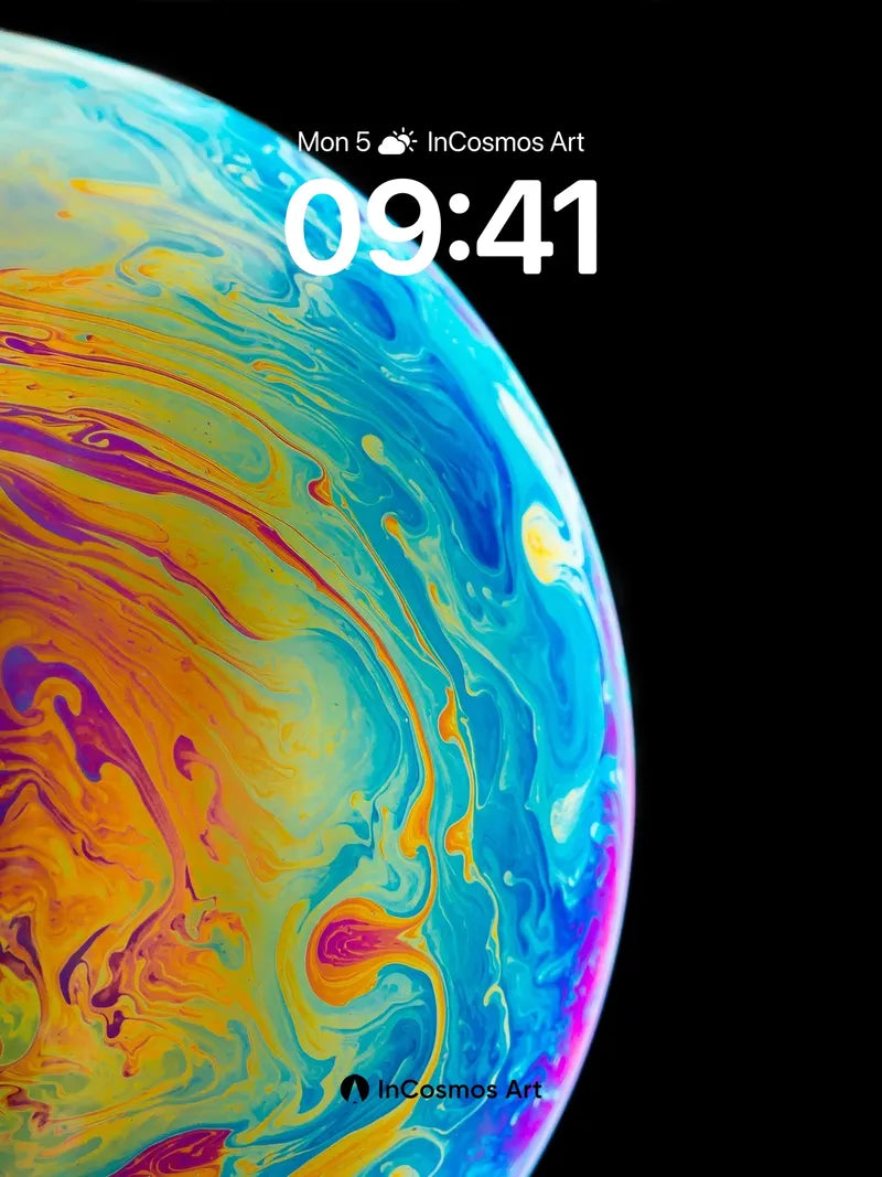 Cosmic Soap Bubble Wallpaper with Rainbow Veins