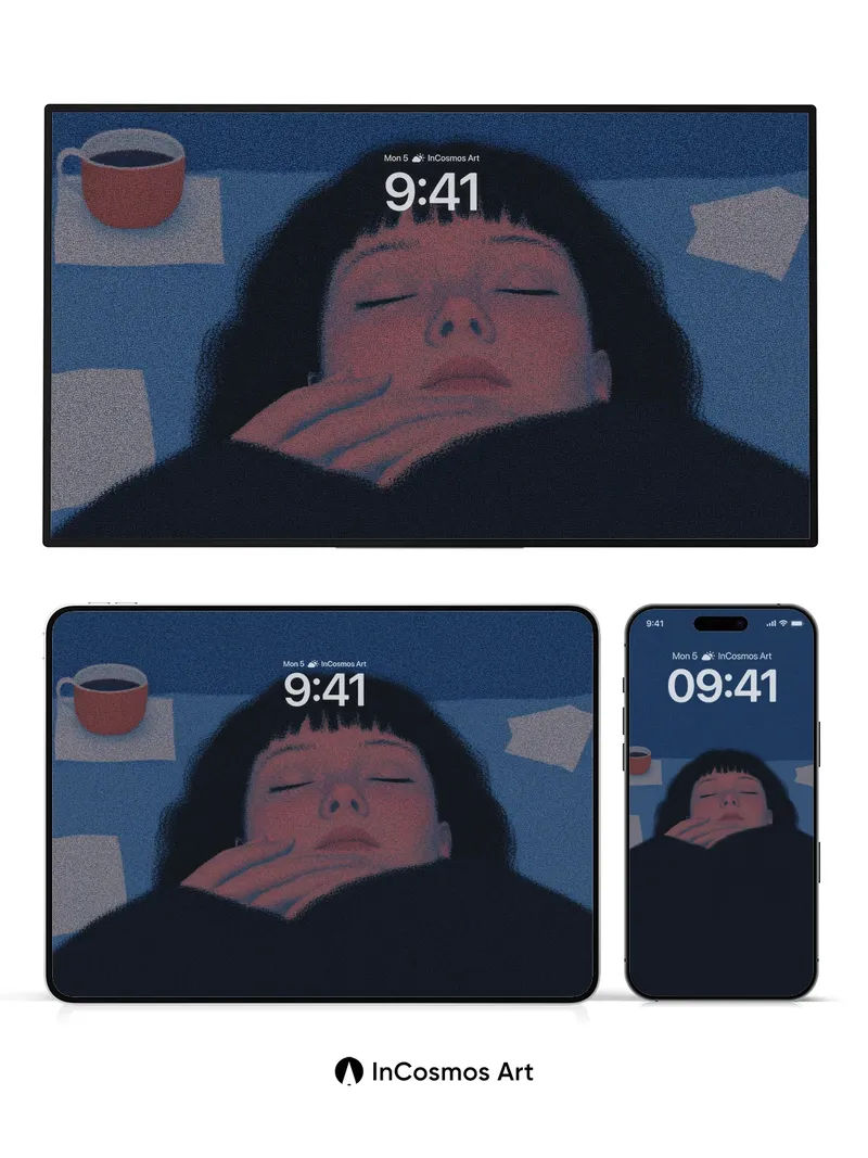 Midnight Stillness Wallpaper with Warm Brew