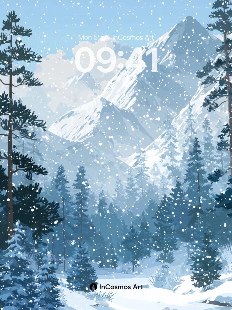 Silent Snowfall Wallpaper with Mountain Whispers wallpaper for iPhone, iPad & Mac