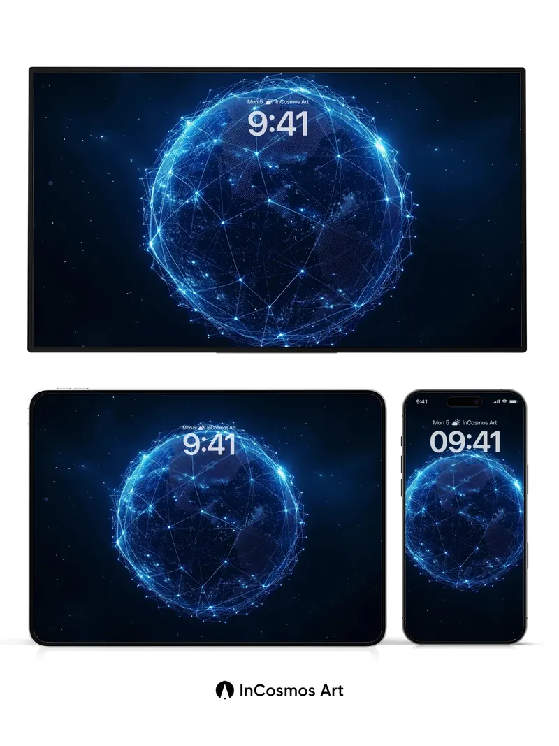 Cosmic Web Wallpaper with Starlight Nodes