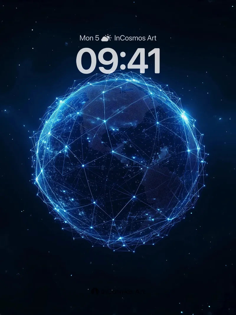 Cosmic Web Wallpaper with Starlight Nodes