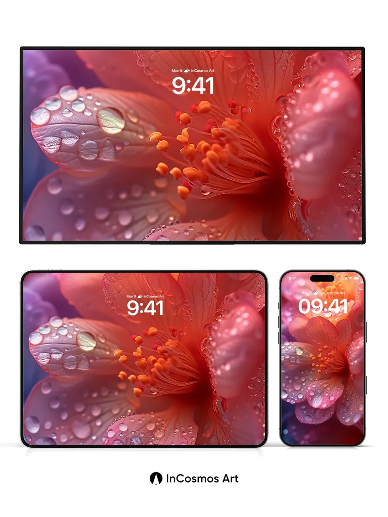 Luminous Dewdrop Wallpaper with Pulse of Petals