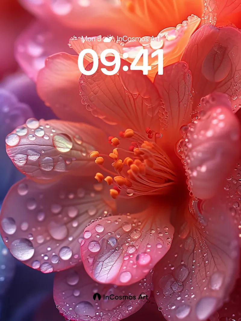 Luminous Dewdrop Wallpaper with Pulse of Petals wallpaper for iPhone, iPad & Mac