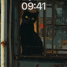 Nocturnal Watch Wallpaper with Rusted Window Frame wallpaper for iPhone, iPad & Mac