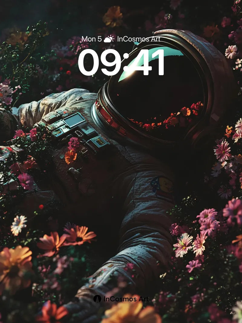 Silent Bloom Wallpaper with Cosmic Garden