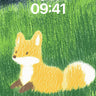 Whispering Grass Wallpaper with Fox in Hush wallpaper for iPhone, iPad & Mac