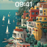 Sunlit Cliffside Wallpaper with Citrus Grove wallpaper for iPhone, iPad & Mac