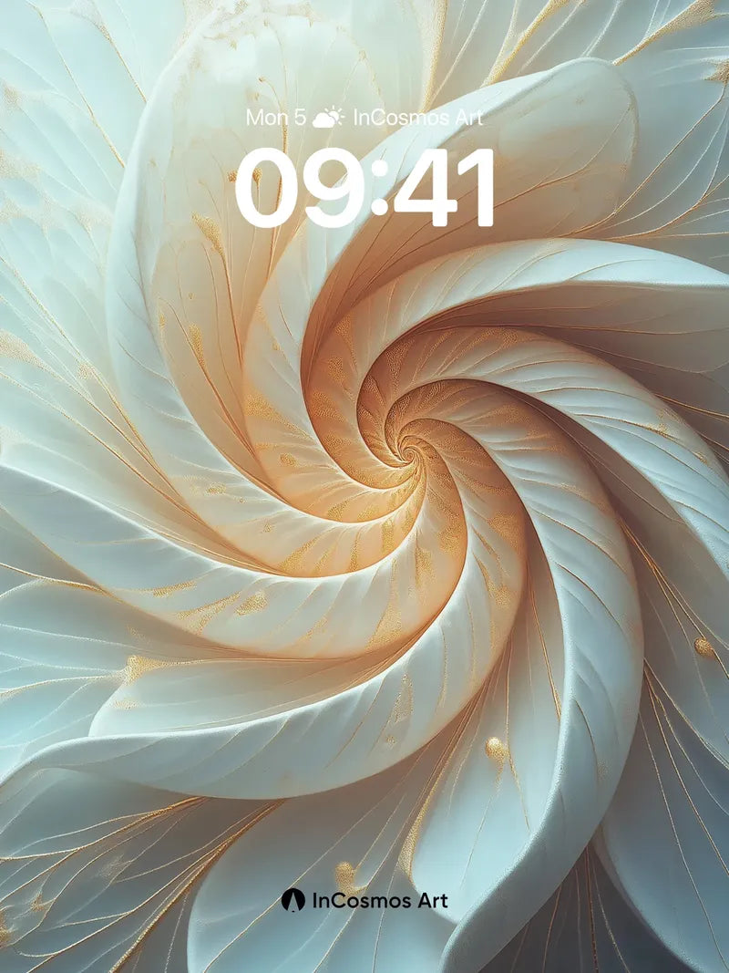 Serene Spiral Wallpaper with Golden Veins wallpaper for iPhone, iPad & Mac