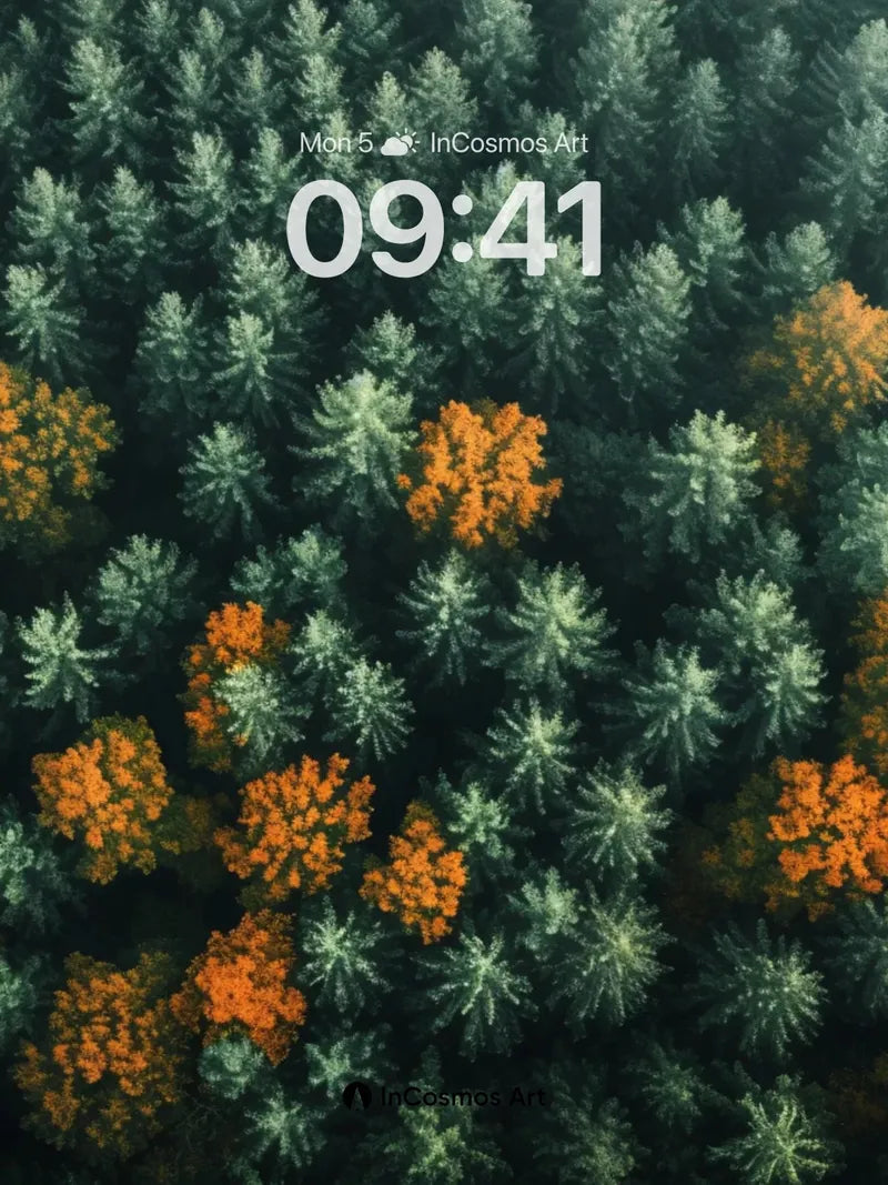 Autumn Hush Wallpaper with Pine Canopy